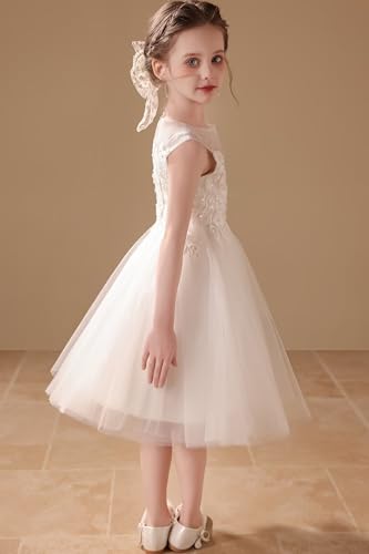 Flower Girl Dresses for Wedding Tulle 3D Flower Appliques First Communion Dresses for Girls2