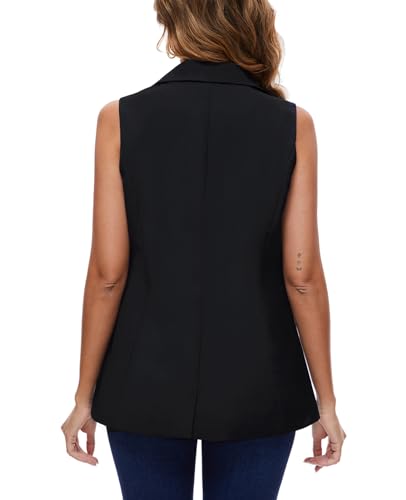 MINTLIMIT Women's Sleeveless Blazer Vest Summer Casual Open Front Lapel Collar Work Office Button Suit Vests with Pockets3