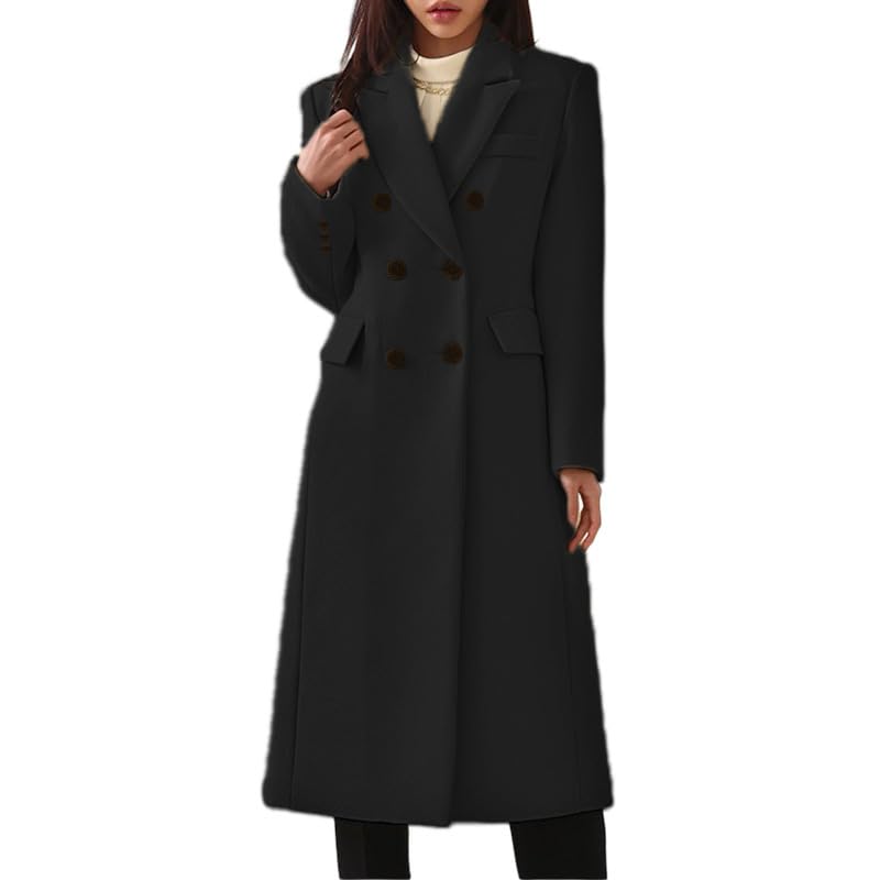 kacheeg Women’s Long Woolen Coat Winter Tweed Full Sleeve Warm Wool Blend Coat for Autumn-picture-51