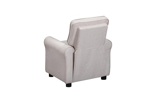 Image of Olive & Opie Jordan Kids /Toddler Push Back Recliner Chair, Lounge Sofa for Boys & Girls Ages 3 and Up, Soft Upholstery, Greige