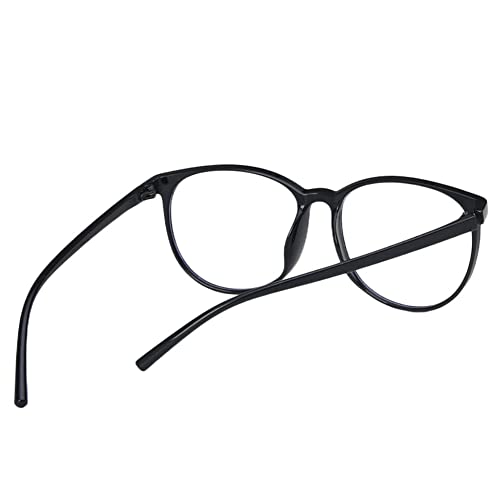 Image of Shiratori Retro Round Blue Light Blocking Glasses for Women Men, Lightweight Metal Temple Eyeglasses