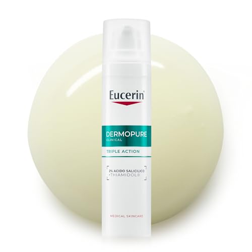 Eucerin DermoPure Clinical Siero Viso Tripla Azione 40 ml, Siero viso antimacchia post-acne, imperfezioni e comedoni, Face serum con Thiamidol e Acido Salicilico per pelle grassa e acneica