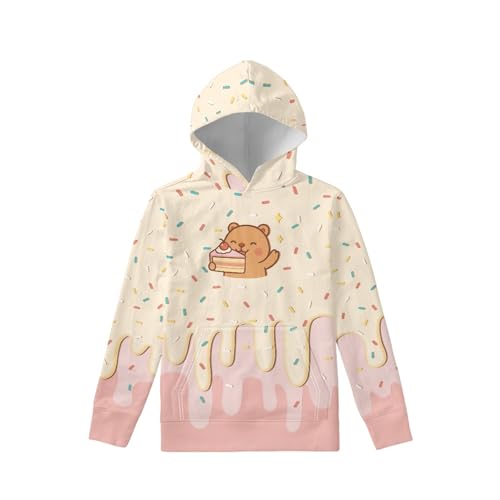 Image of Coloranimal Unisex Girls and Boys Long Sleeve Hoodies Hoody Athletic Pullover Sweatshirts Tops Age 6-16year