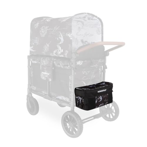 WONDERFOLD W4 Elite/Luxe Stroller Wagon Replacement Rear Fabric Basket with Zippered Cover and Outside Storage Pockets (Compatible with W4 Elite/Luxe Only) - Van Gogh Museum Sketches
