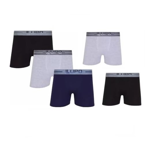 Kit Com 5 Cuecas Boxer Lupo Algodão Adulto Masculina 784 (BR, Alfa, GG, Regular, Sortida)