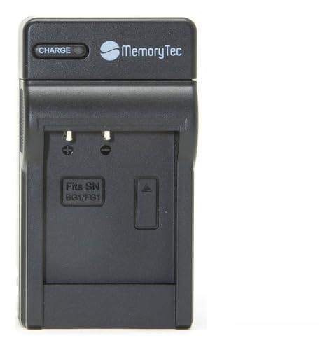 Carregador de Bateria MemoryTec Compatível com Marca Sony NP-BG1 Bivolt com Cabo Veicular – Compatível com Câmeras Cyber-shot Séries H HX W T WX e HDR