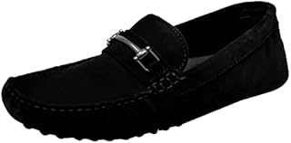 Loafers for Mens Black Leather Formal Shoes Casual Slip On Driving Shoes | Black Suede
