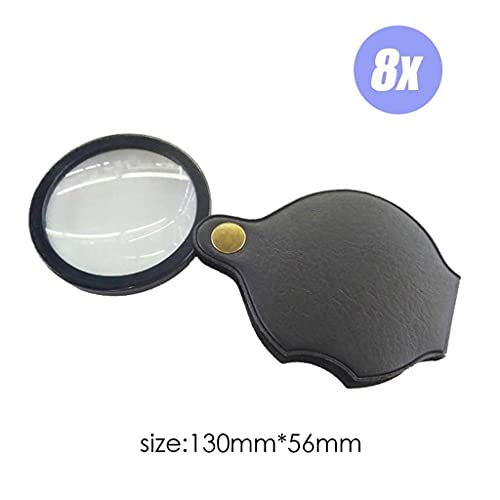 6X/8X/10X Mini kieszonkowa składana lupa biżuteria szkło powiększające HD Eye Glass lupa szklany obiektyw przenośna lupa (rozmiar: 8X)