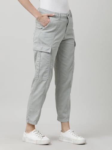 Image of IVOC Women Paneled Multi-Pocket 100% Cotton Cargo Pants