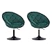 Happy Garden Lot de 2 tabourets de Bar Edgar en Velours Vert. Tabourets de Bar au Style Moderne, Rotation a 360° et réglable en Hauteur. Tabourets de Cuisine avec Dossier, et Pied en métal