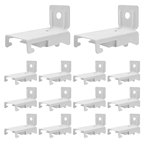 Soportes de montaje en pared para riel de cortina flexible, accesorios de instalación de riel de cortina, soporte de riel de cortina curvado blanco para montaje en pared, blanco, paquete de 14