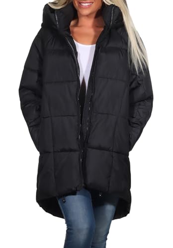 ONLY Damen Steppjacke mit Kapuze ONLAsta Oversized Puffer 15293818 Black M
