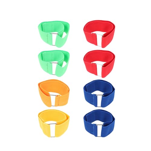 GOOHOCHY 8 Piezas Bandas Elásticas Ajustables para Carreras de Tres Piernas Correas Resistentes para Tobillo Divertido para Fiestas y Eventos Deportivos Colores Aleatorios
