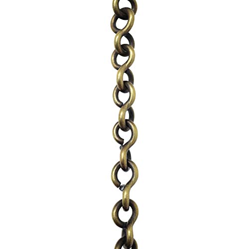 Image of RCH Hardware CH-20-AB-3 Decorative Solid Brass Chain for Hanging, Lighting - Light Unwelded Wire (3 ft /1 Yard)