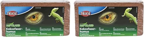 Trixie Substrat en Fibres de Noix de Coco compressée, 9 l (Lot de 2)