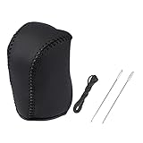 X AUTOHAUX Black Car Genuine Leather Stick Shift Cover Gear Shift Knob Cover for Toyota Camry 2007-2011 Black Line