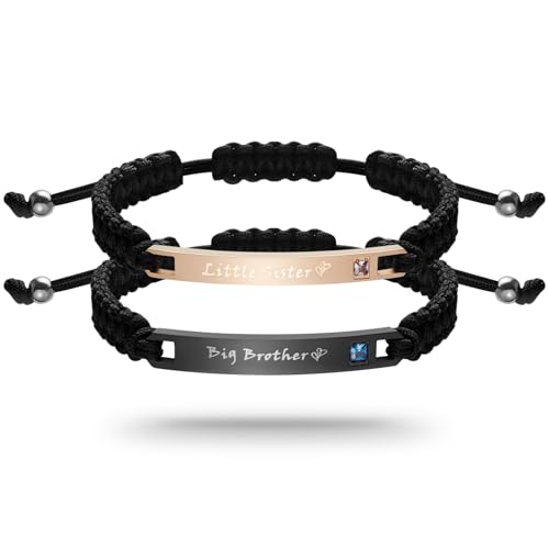 Matching Engraved Braided Bracelets Set of 2