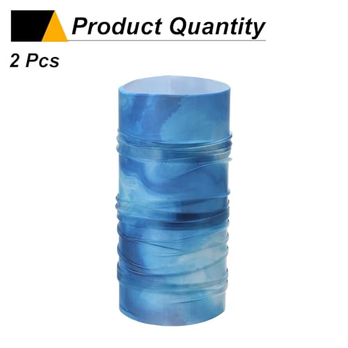 HARFINGTON 2pcs Summer Cooling Neck Gaiter Sun Protection Face Mask Fishing Neck Gaiter Unisex Sunscreen Breathable Bandana for Fishing Outdoor Sports, Gradient Blue-Cyan3