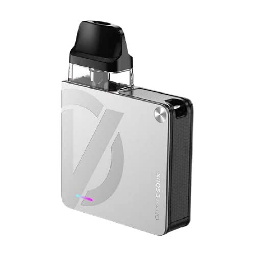 XROS 3 Nano Pod Kit For Vaporesso Coils, 1000mah Built-in Battery, Adjustable Airflow Valve & Neon Battery Indicator, TVDC, 2ml Cartridge Capacity No Nicotine (Silver)