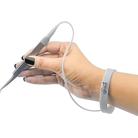 SIVOTE Lash Tweezers Holder Protector, Silicone Wristband, Tweezer Delighter, Lash Extension Supplies, Silver Cover