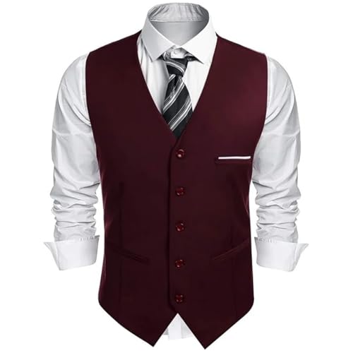 Men's Western Slim Fit V-Neck Sleeveless Waistcoat – Formal & Business Suit Vest For Weddings4