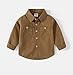 Toddler Baby Girls Boys Long Sleeve Woven Dress Shirt Kids Button-Down Shirt Solid Tops Kids Fall (A, 18-24 Months)