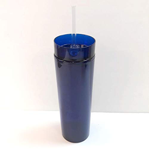 Navy Blue Stellar Skinny Acrylic 16oz Tumbler Cup, Double Wall