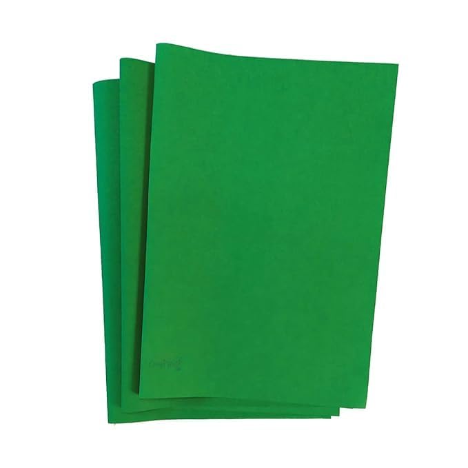 Image of SEJASCOLLECTIONS | Pack of 20 | Dark Green, Bright, A1, BIG / FULL Size, Pastel Sheets / Chart Paper, Used in art and craft, collage, projects, posters etc. Plain / Unrulled, Size: 70x56 centimeters, 200 GSM thickness.