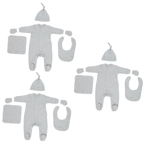 GALPADA 3 Juegos mameluco de algodón guantes de bebe recien nacido mano de bebe mameluco infantil manoplas para bebe trajes de recién nacido sin rasguños ropa paquete de regalo Mono bebé