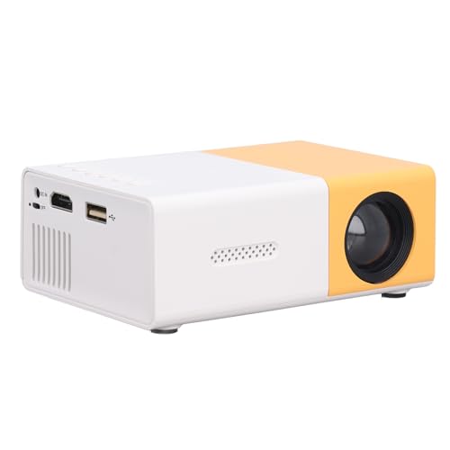 Mini Projecteur, Vidéoprojecteur LED Pico Portable Full HD 1080P avec Télécommande, USB, pour Le Camping en Plein Air, Le Divertissement à Domicile (Prise...