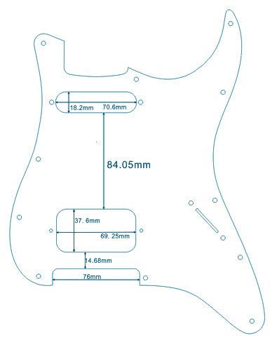 Pasuje do Fender US HS 11 Pickguard gitarowy z otworem na śrubę (4-warstwowa czarna perła)