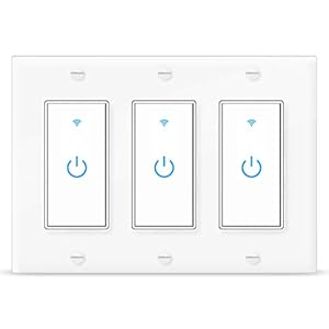 Smart WiFi Light Switch 3 Gang – Wireless Compatible with Alexa and Google Home