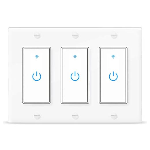 Smart Switch WiFi Light Switch 3 Gang Wireless Light Switch Compatible with Alexa and Google Home