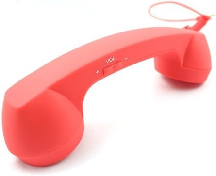 Retro POP Classic Eliminate Radiation Cell Phone Handset For iPad, iPad 2, iPhone 4G 3GS 3G, 3.5mm Headphone Jack, Red