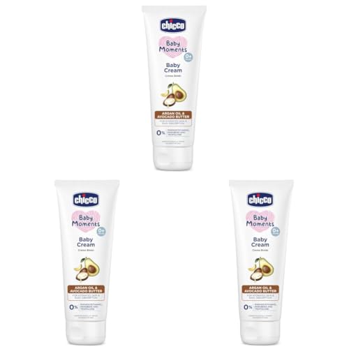 Image of Chicco Baby Moments Baby Cream for Babies with Argan Oil & Avocado Butter, 100g| Natural Ingredients for Hydrated Skin | Dermatologically Tested | Phenoxyethanol, Parabens & Lauryl sulphates free