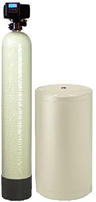 Whole House Water Softener System - Fleck 5600sxt Digital Meter Grain - includes bypass valve & brine tank with safety float (48k 1 Inch Bypass, Almond High Capacity Resin)