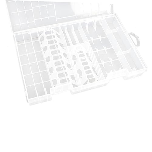 LALAFINA Transparent Plastic Battery Storage Box Organizer for AAA Aa C Durable Hard Case with Grooves for Secure Holding