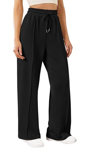Womens Wide Leg Sweatpants Baggy Loose Comfy Pants Casual Lounge Sweatpants with Drawstring3