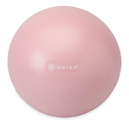 Gaiam Mini Ab Ball, balón inflable anti-reventones de 8 pulgadas para ejercicio de fuerza central, pilates, yoga y terapia física, incluye pajilla de inflado, tapón y guía de ejercicio descargable