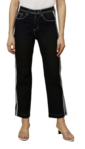 Image of TWGE - Women's Mid Rise Straight Fit Pants - Relaxed Fit Cotton Trousers with Drawstring Waist - Lightweight Everyday Wear