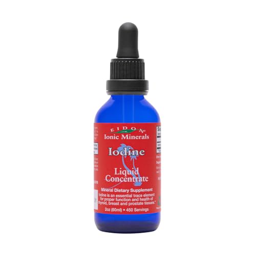 Eidon Ionic Minerals Potassium Iodide Supplement - Liquid Iodine Drops, Supports Energy Levels and Thyroid Health, Bioavailable, No Additives or Preservatives - Potassium Iodide Drops, 2 oz