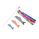 LOORGVEL Japanisches Koi Windsock Set Teilig Bunte Karpfen Flaggen Traditionelle Hänge Dekoration für Restaurants Geschäfte und Garten Windanzeigende Auffällige Außendeko