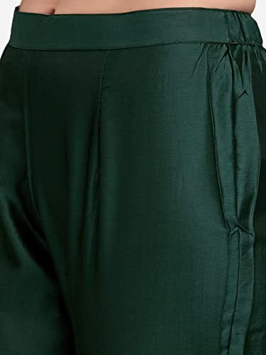 Image of VredeVogel Cotton Silk Blend Straight Embroidery Kurta Pant and Dupatta Set for Women