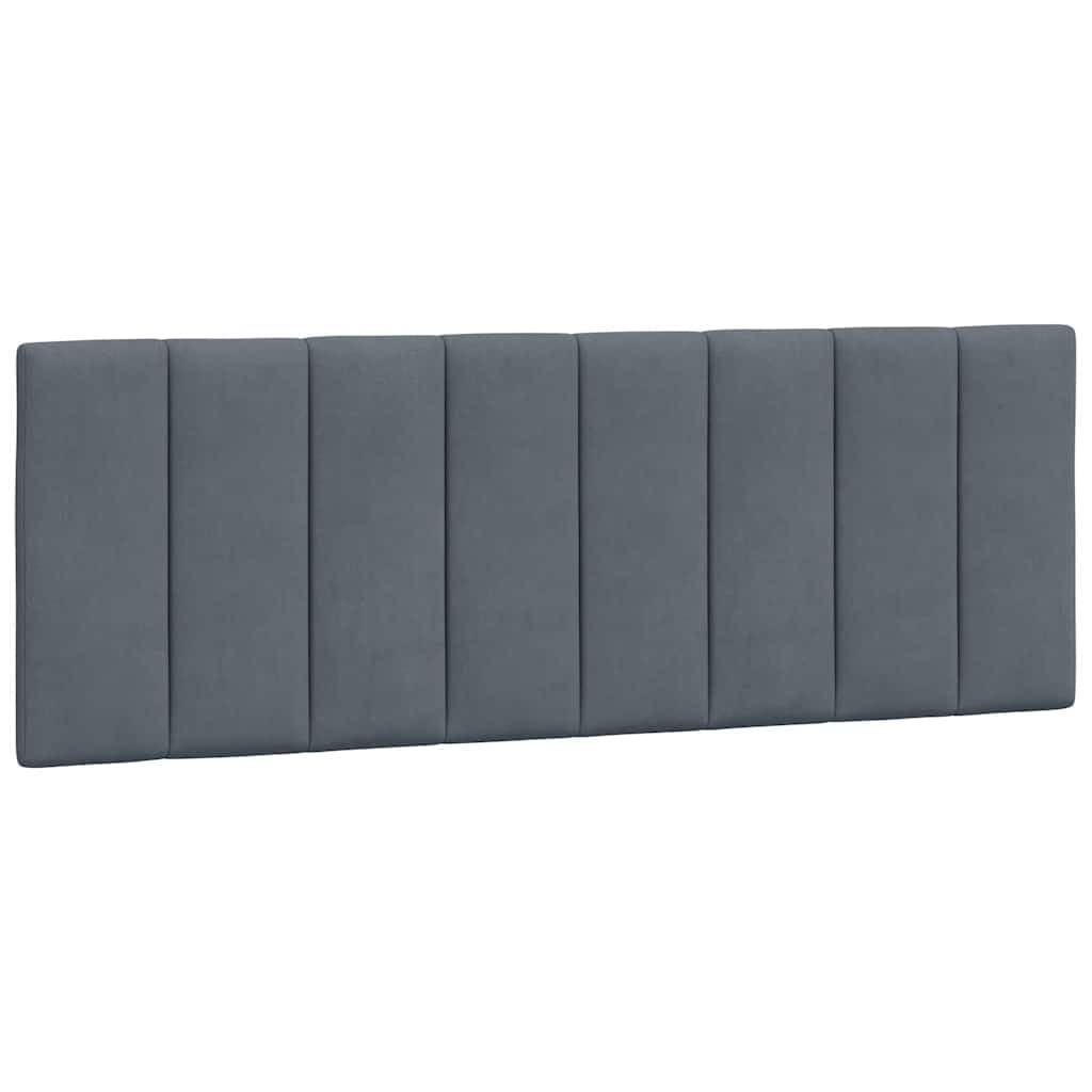 vidaXL Kopfteil Kissen Hanko, Kopfteilkissen mit Linien-Design, Bett Kopfkissen mit Klettverschlüssen auf Rückseite, Kopfteilpolster Kopfpolster, Hellgrau 120cm Samt