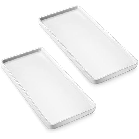 Nucookery 10 in Porcelain Serving Tray,Ceramic Holder Organizer for Kitchen Bathroom Restaurant (10", Set/2) Cover