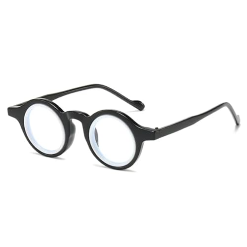 Lunettes de soleil rondes bicolores avec monture rétro punk et verres clairs