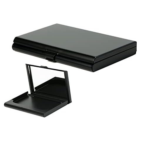 BONSYL® Business Card Holders, Credit Card Cases, Aluminum Alloy Business Card Case with Make-up Mirror, Colorful Pockets Make-up Mirror Business Card Holder Credit ID Card Holder for Women and Men Cover