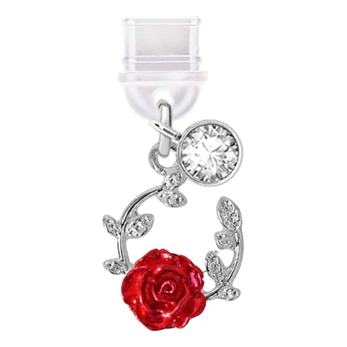Protégez votre port Type-C des peluches avec le bijou de téléphone rose rouge