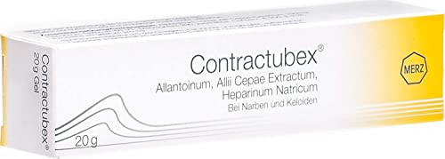 Contractubex - tubo de 20 gramos - gel - original Merz - Alemania - mejor crema para cicatrices, quemaduras, acné, intervenciones quirúrgicas - eliminación de tatuajes -