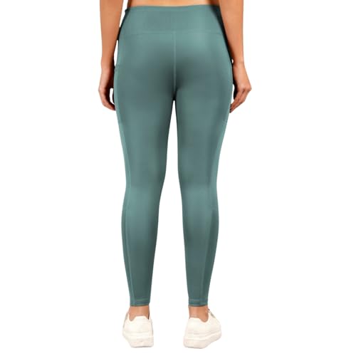 Image of NINQ high Waist Women Gym Compression Pants for Workout with Pocket, Yoga & Exercise, Active Wear Legging Sports Tights Trousers with Comfortable Fit for Running, Jogging & Training
